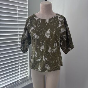 Melloday Women's Oversized Short Sleeve Poplin Top